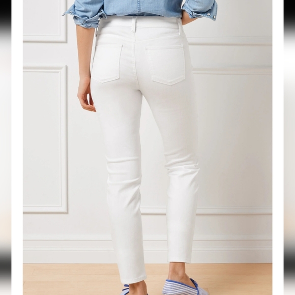 NWT TALBOTS SLIM WHITE ANKLE JEANS SIZE 2P - Picture 3 of 13